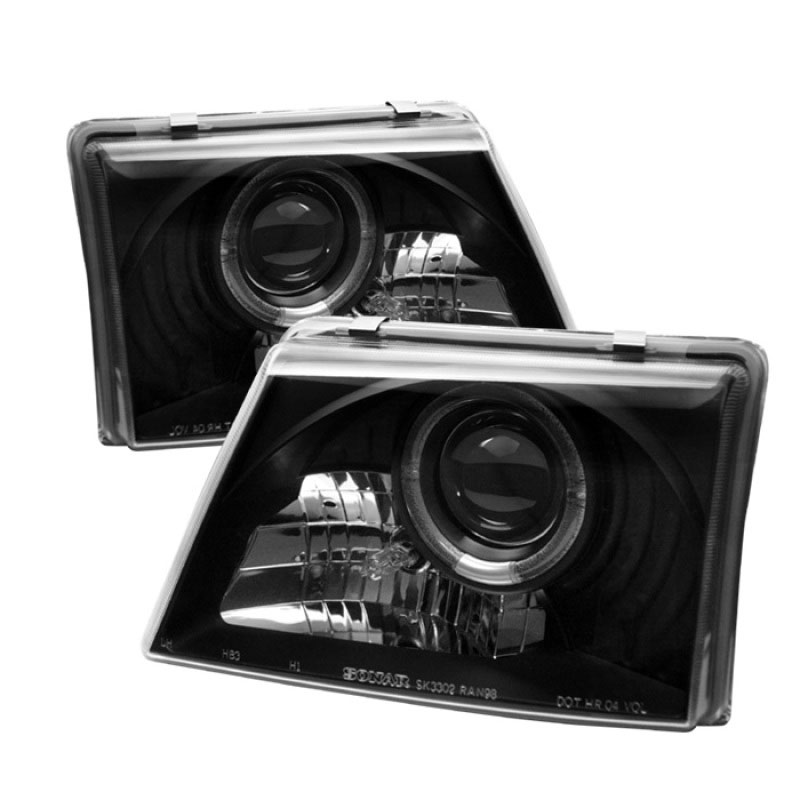 SPYDER 5010520 | Spyder Ford Ranger Halo Projector Headlights - Black - (PRO-YD-FR98-BK); 1998-2000