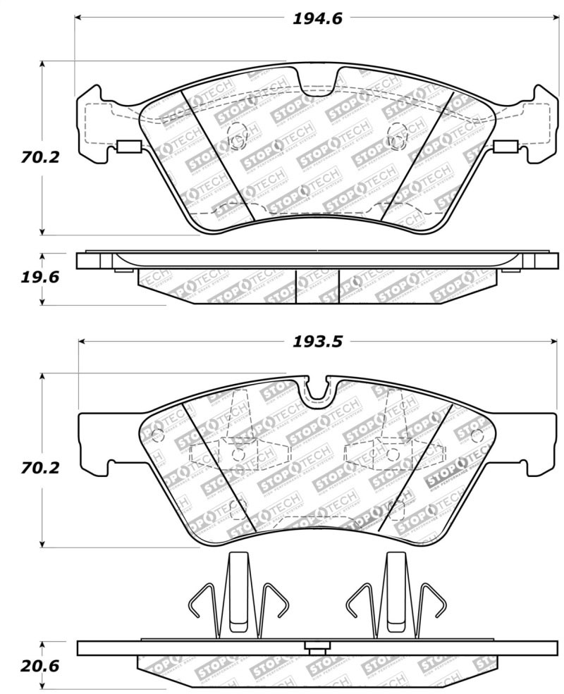 Stoptech 309.11230 | StopTech Sport Brake Pads Mercedes-Benz ML320, Front; 2007-2009