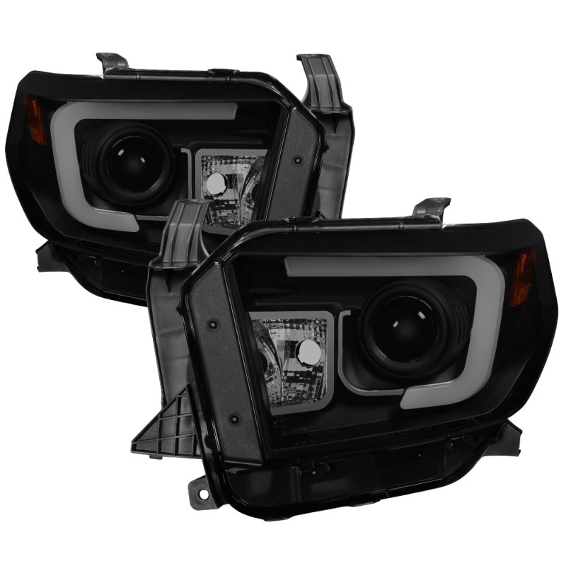 SPYDER 5080165 | Spyder Toyota Tundra Projector Headlights - Light Bar DRL - Black Smoke - (PRO-YD-TTU14-DRL-BSM); 2014-2016