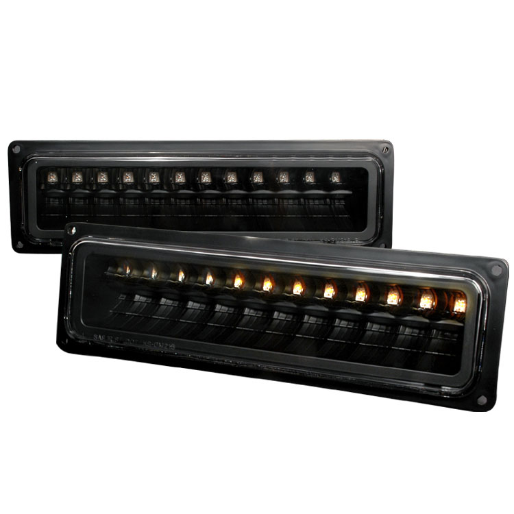 Spec-D Tuning 2LB-C1088JMLED-KS | Spec-D C10 Led Bumper Lights- Black (2lb-C1088jmled-Ks); 1988-1998