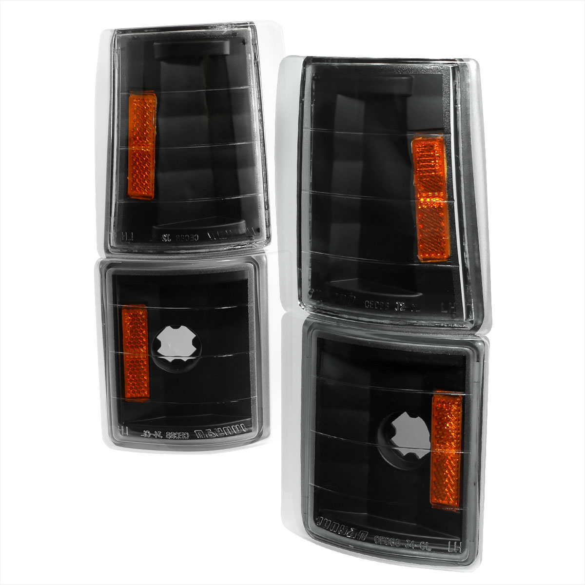 Spec-D Tuning 2lc-g2g4jm-v2-tm | SPEC-D Tuning GMC Full Size Pick Up Corner Light 4 Pcs Black; 1994-1998