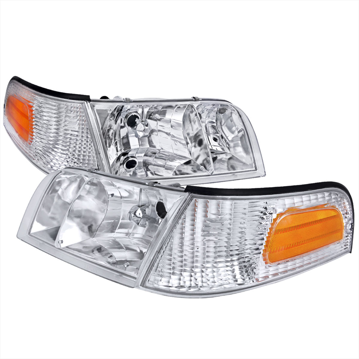 Spec-D Tuning 2LCLH-VIC98-EU | Ford Crown Victoria Chrome Euro Headlight With Corner; 1998-2011