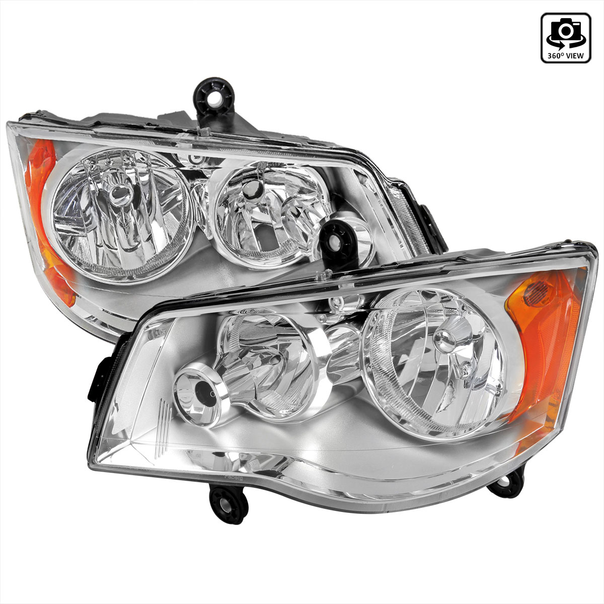 Spec-D Tuning 2lh-car11-rs | SPEC-D Tuning Dodge Caravan Headlights - Chrome; 2011-2018