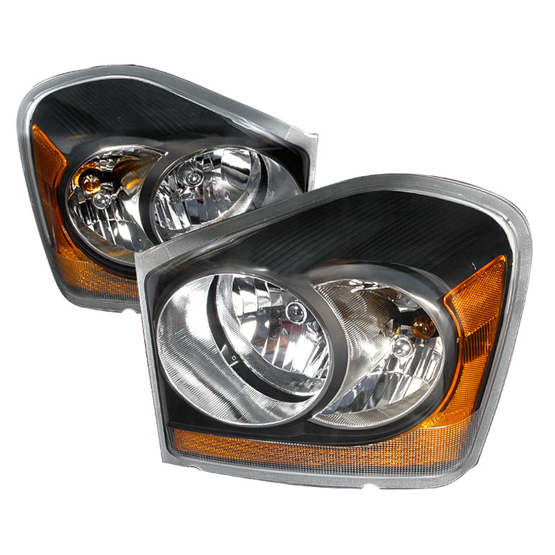 Spec-D Tuning 2LH-DUR04JM-KS | Doge Durango Crystal Housing Headlights Black; 2004-2006