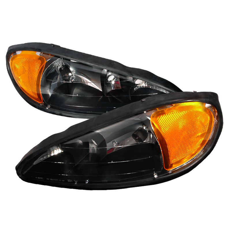 Spec-D Tuning 2LH-GAM99JM-KS | Spec-D Pontiac Grand Am Headlights Black; 1999-2005