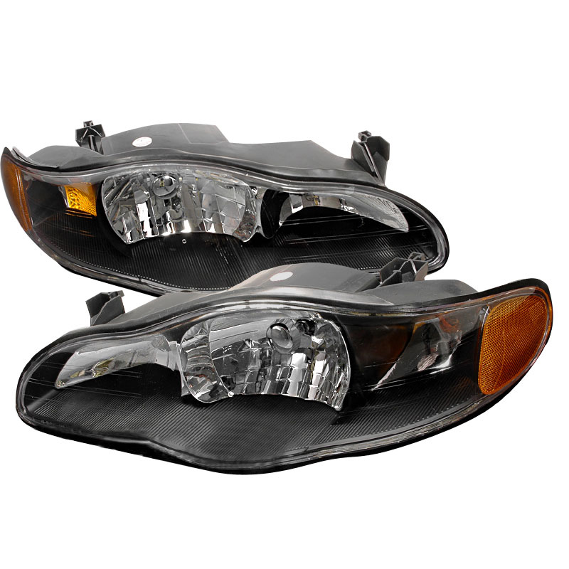 Spec-D Tuning 2LH-MONT00JM-KS | Chevrolet Monte Crystal Housing Headlights Black; 2000-2005