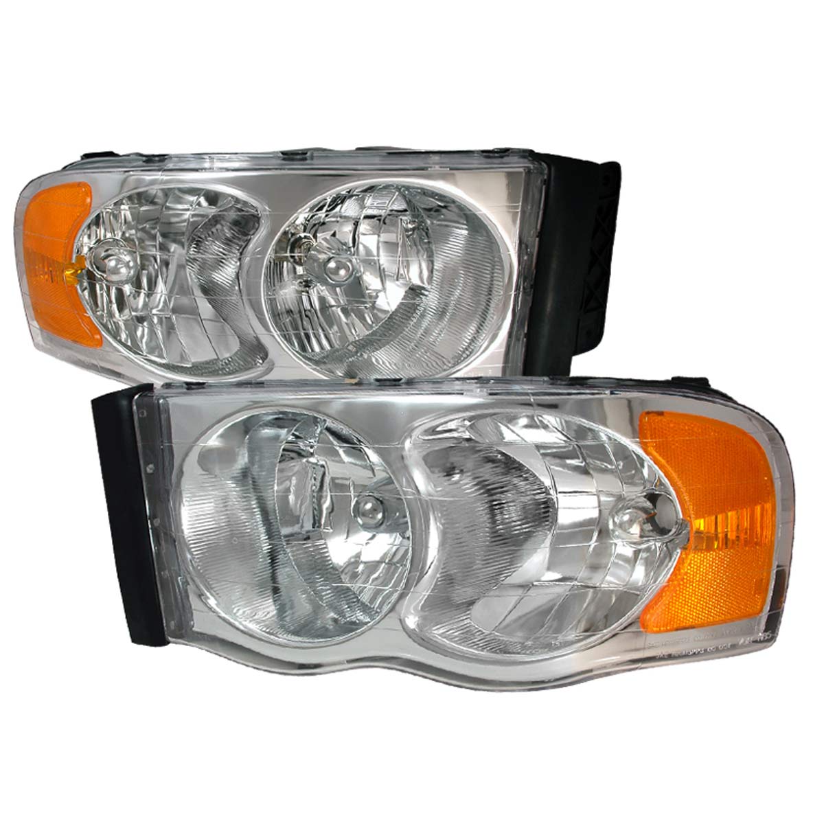 Spec-D Tuning 2LH-RAM02-KS | Spec-D Dodge Ram Headlights Chrome; 2002-2005