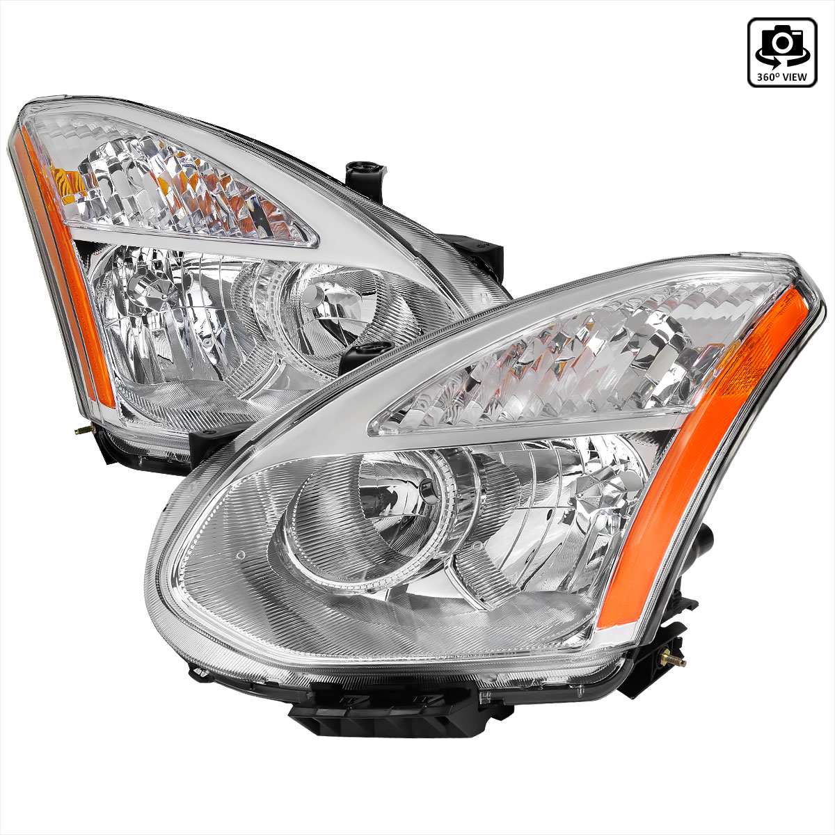 Spec-D Tuning 2lh-rge08-rs | SPEC-D Tuning Nissan Rogue Headlights - Chrome; 2008-2013