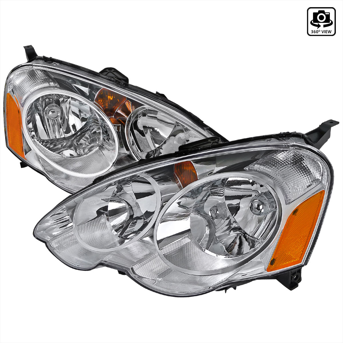 Spec-D Tuning 2LH-RSX02-RS | Acura Rsx Acura Rsx Headlights Chrome; 2002-2004