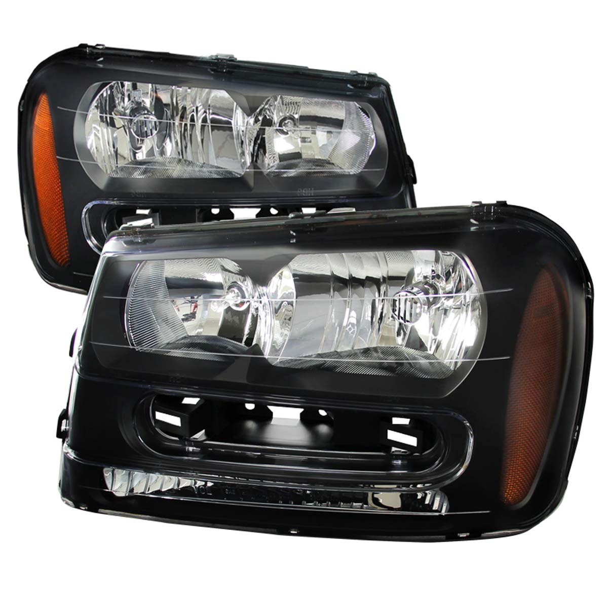 Spec-D Tuning 2LH-TBLZ02JM-SY | Chevrolet Trailblazer Euro Headlights With Black Housing; 2002-2009