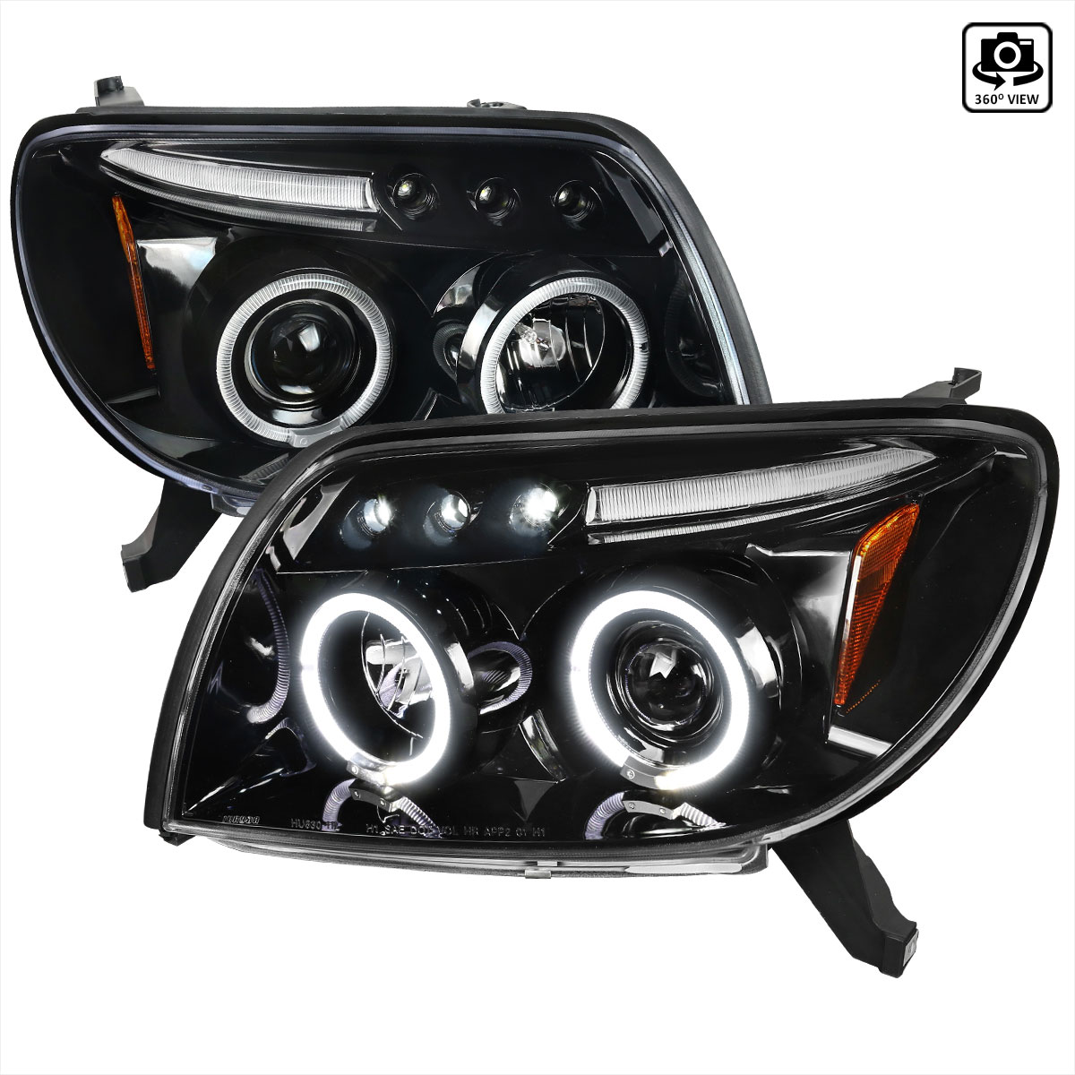 Spec-D Tuning 2lhp-4run03bk-tm | SPEC-D Tuning Toyota 4Runner Projector Headlight Glossy Black; 2003-2005