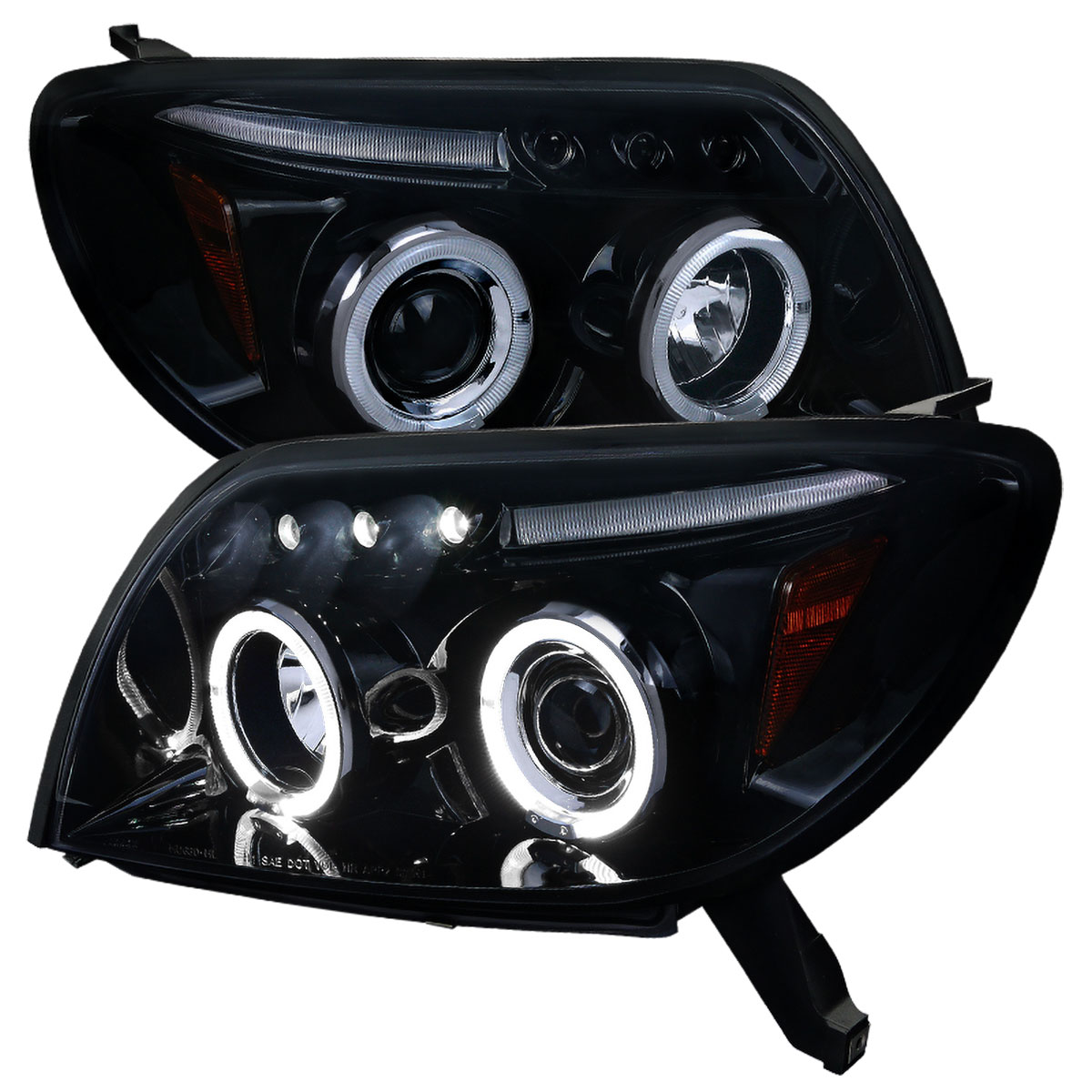 Spec-D Tuning 2LHP-4RUN03G-TM | Toyota 4runner Halo Led Projector Smoke Lens; 2003-2005