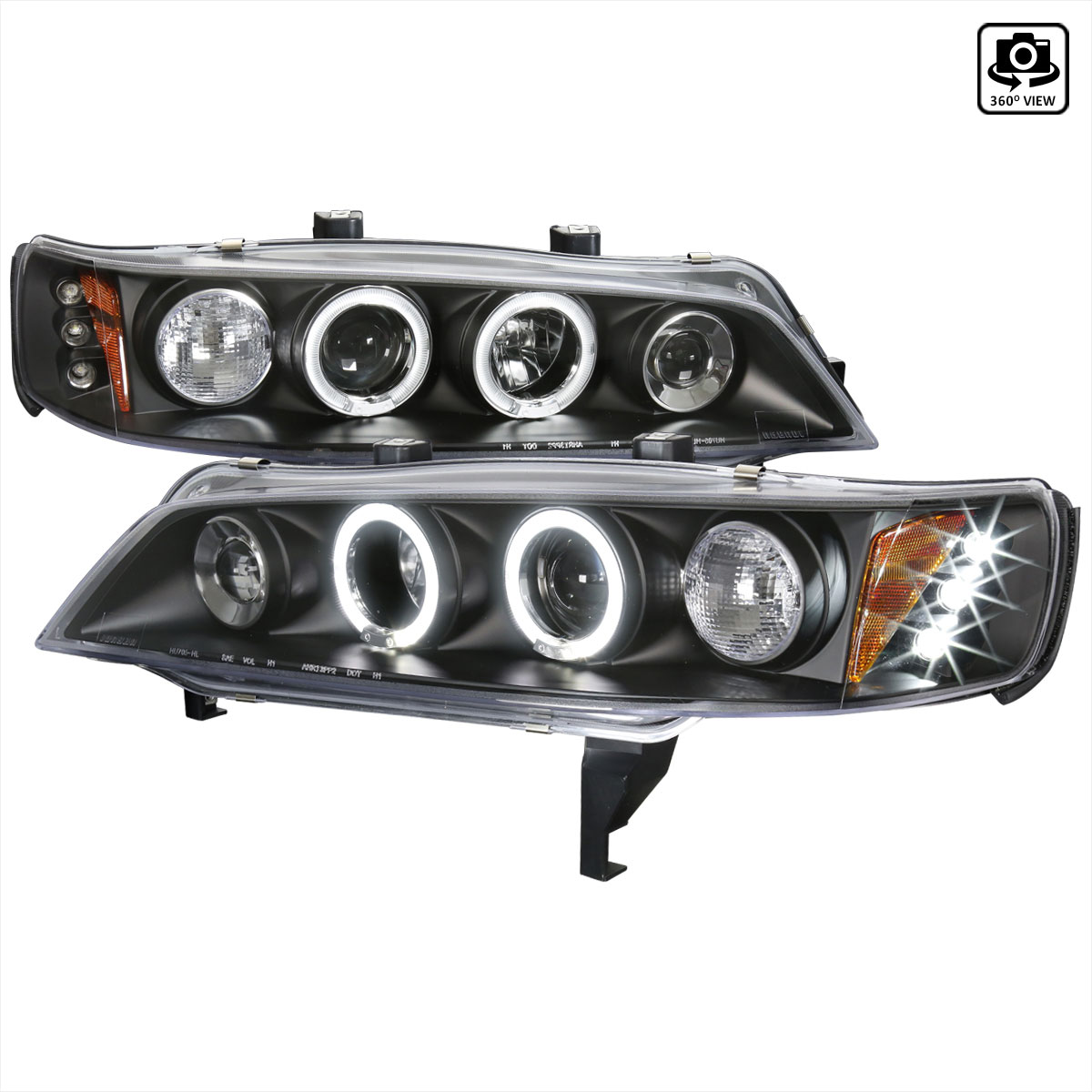 Spec-D Tuning 2LHP-ACD94JM-TM | Honda Accord Halo Led Projector Black; 1994-1997