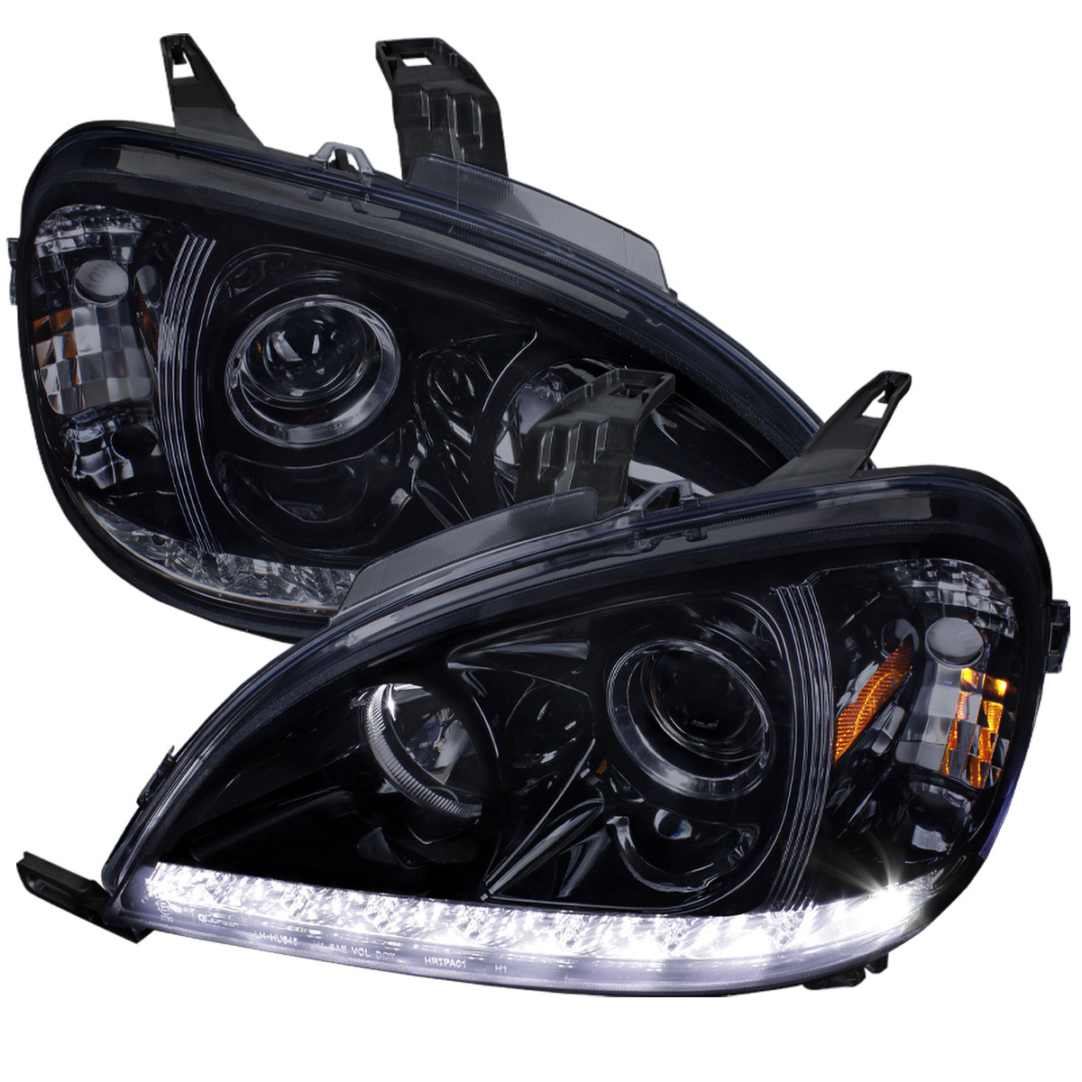 Spec-D Tuning 2LHP-BW16302G-TM | Mercedes Benz W163 Ml Projector Headlights Glossy Black; 2002-2005