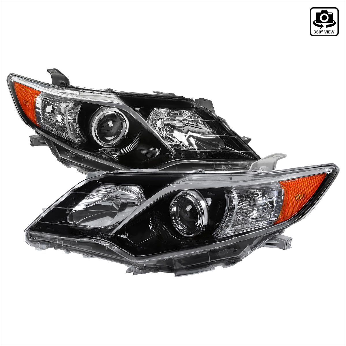 Spec-D Tuning 2lhp-cam12gb-go | SPEC-D Tuning Toyota Camry OE Style Projector Headlights - Glossy Black; 2012-2014