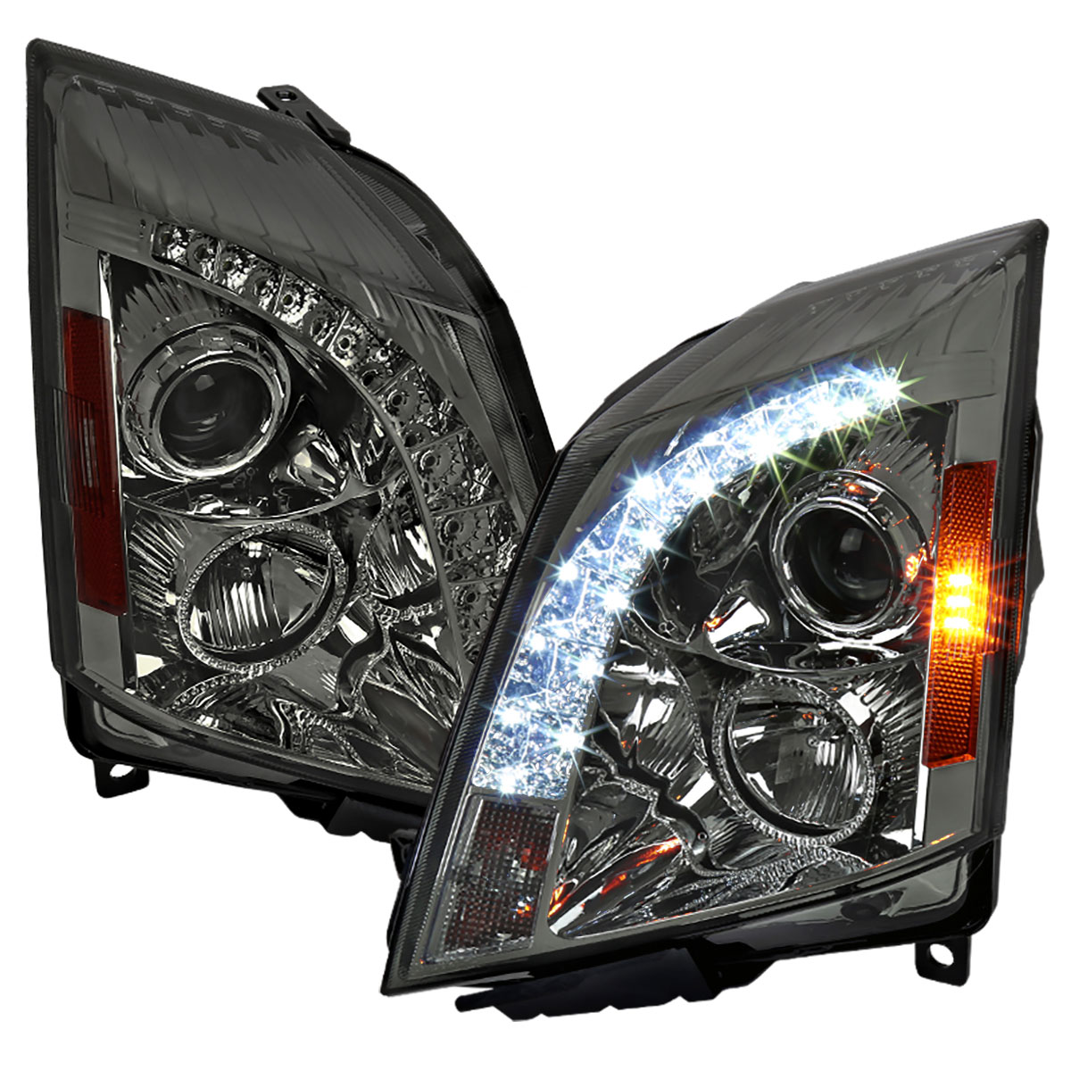 Spec-D Tuning 2lhp-cts08g-rs | SPEC-D Tuning Cadillac CTS Projector Headlight With LED Strip; 2008-2014