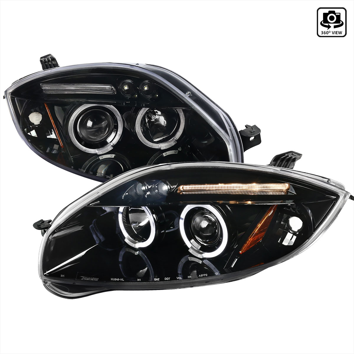 Spec-D Tuning 2lhp-elp06bk-tm | SPEC-D Tuning Mitsubishi Eclipse Projector Headlight Glossy Black; 2006-2011