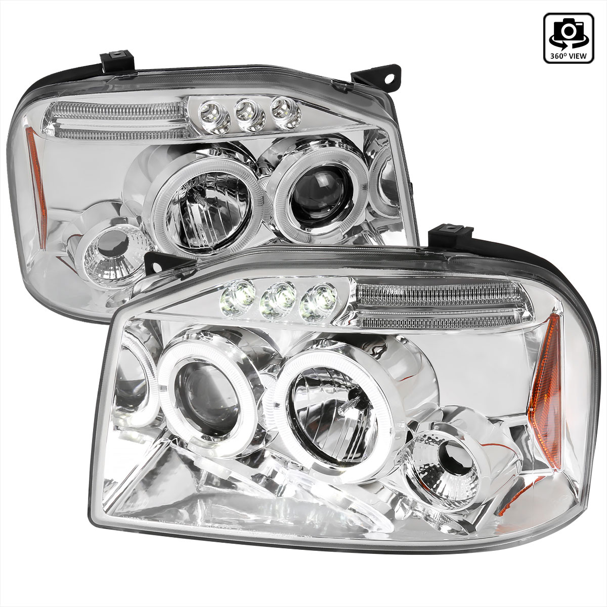 Spec-D Tuning 2LHP-FRO01-TM | Spec-D Frontier Projector Headlights Led; 2001-2004