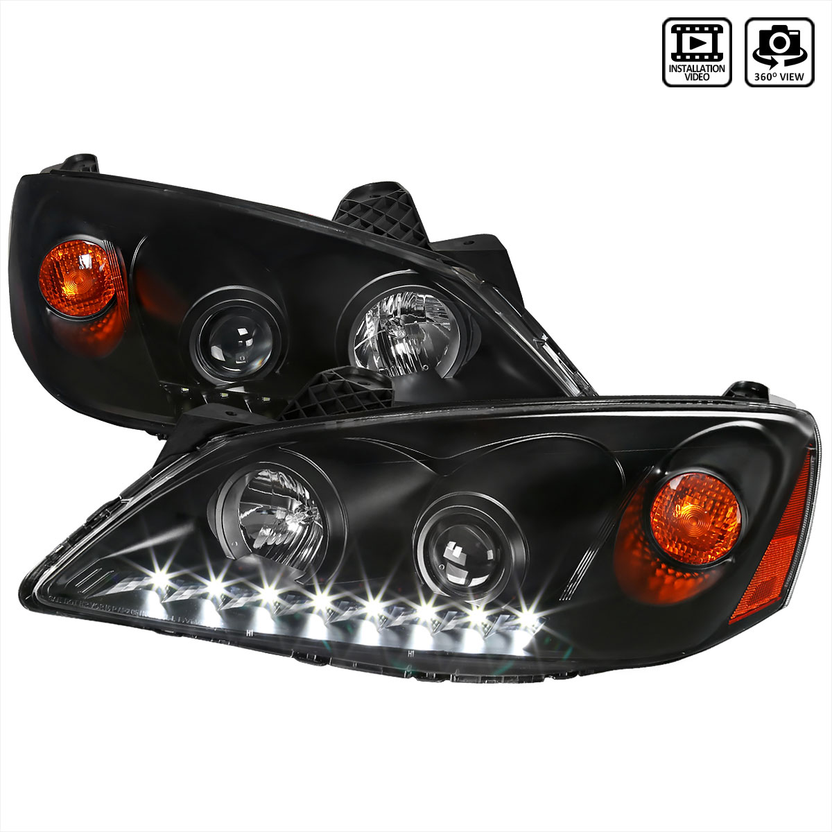 Spec-D Tuning 2lhp-g605jm-rs | SPEC-D Tuning Pontiac G6 Projector Headlights - Black; 2005-2010