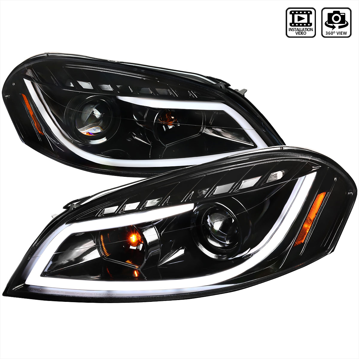 Spec-D Tuning 2lhp-ipa06bk-tm | SPEC-D Tuning Chevrolet Impala Projector Headlight Glossy Black; 2006-2013