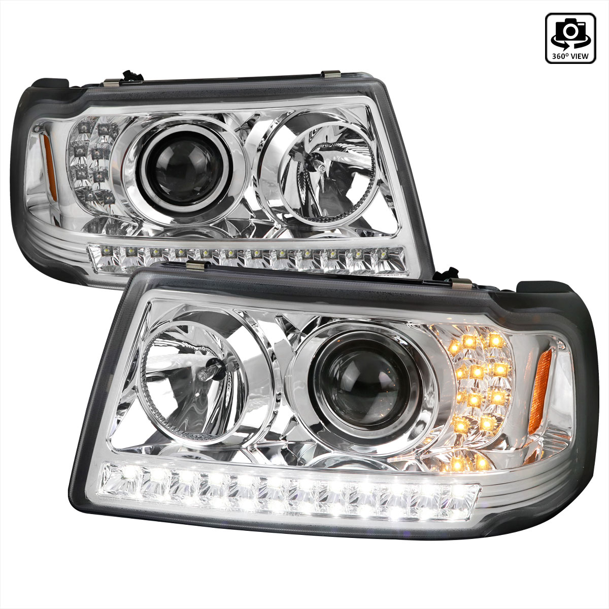 Spec-D Tuning 2lhp-ran01-tm | SPEC-D Tuning Ford Ranger Projector Headlights Chrome Housing Clear Lens; 2001-2011