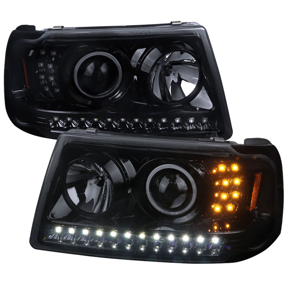 Spec-D Tuning 2lhp-ran01g-tm | SPEC-D Tuning Ford Ranger Projector Headlights Full Glossy Black With Smoke Lens; 2001-2011