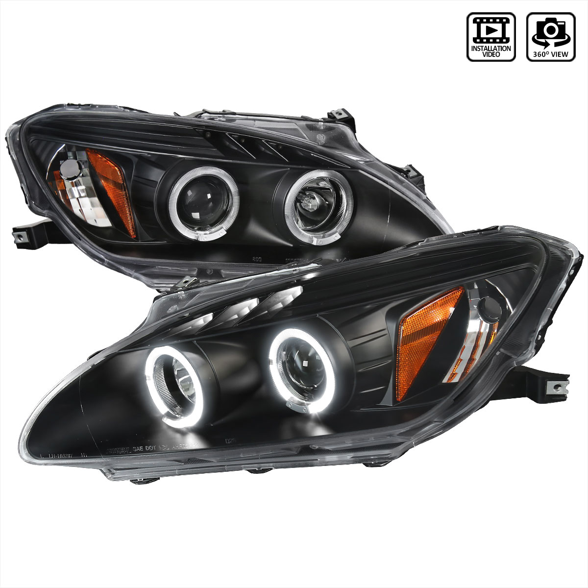 Spec-D Tuning 2LHP-S2K04JM-TM | Honda S2000 Black Housing Projector Headlights, Oe Hid Compatible; 2004-2009