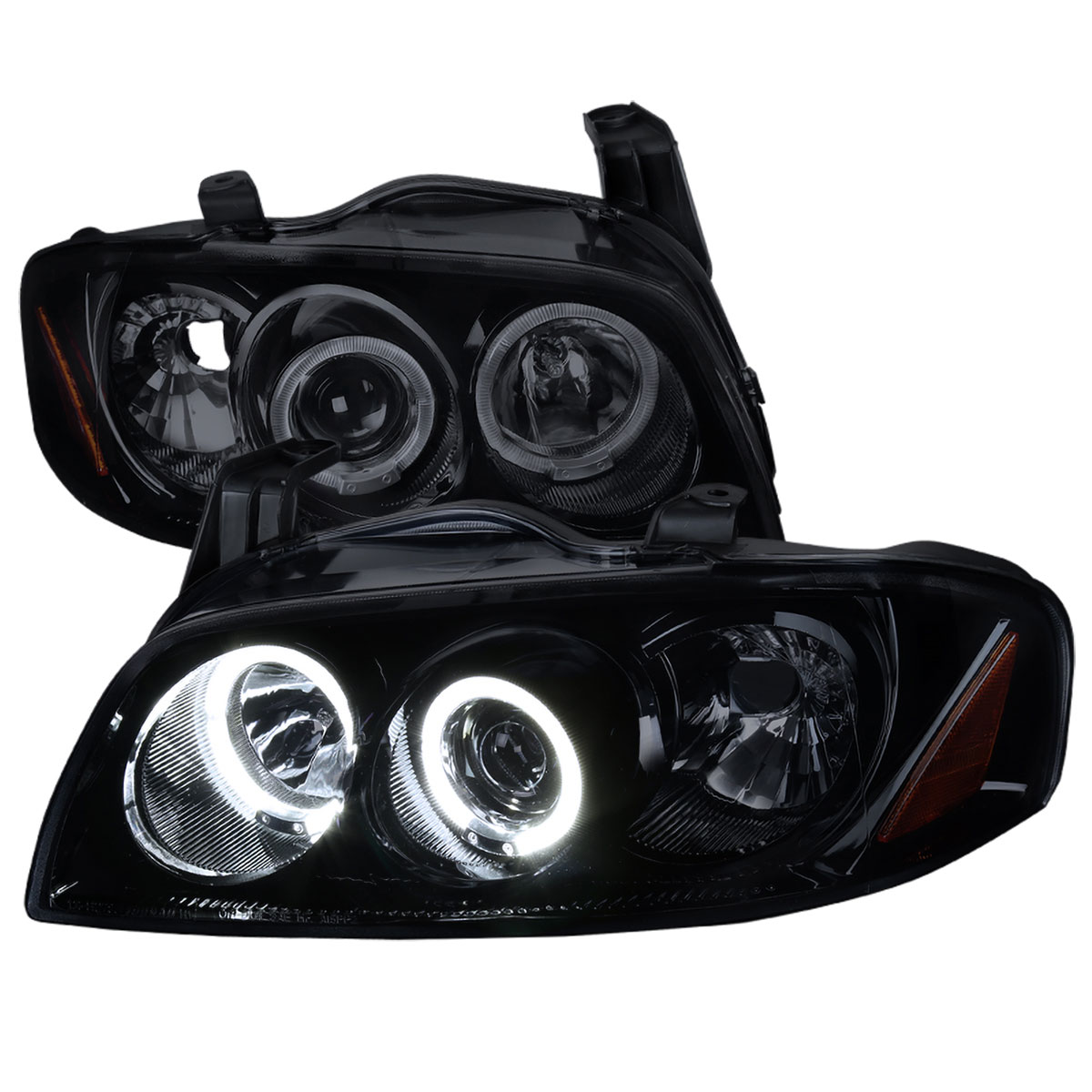 Spec-D Tuning 2lhp-sen04g-tm | SPEC-D Tuning Nissan Sentra Glossy Black Projector Headlight; 2004-2006