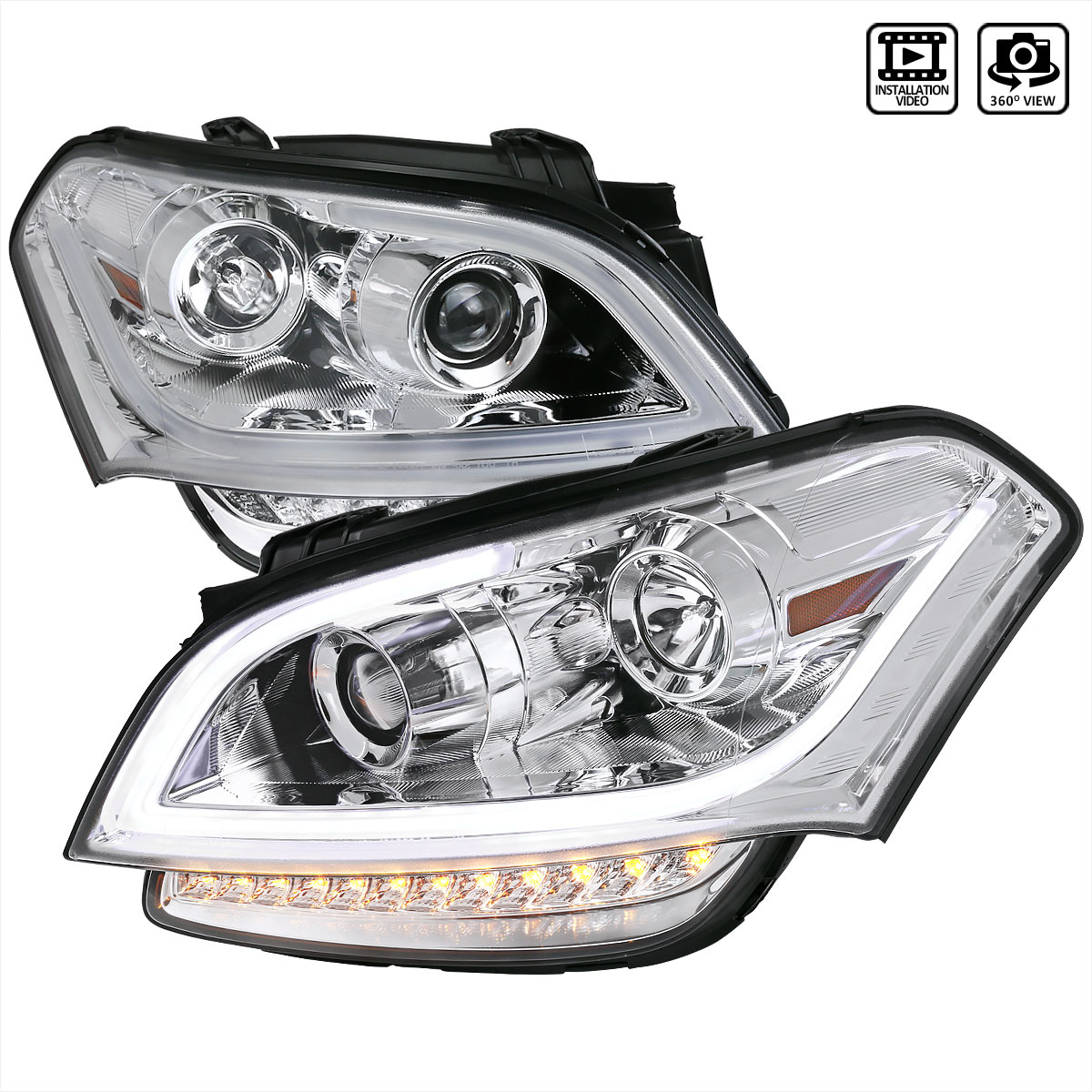 Spec-D Tuning 2lhp-sou10-tm | SPEC-D Tuning Kia Soul LED Bar Projector Chrome; 2010-2011