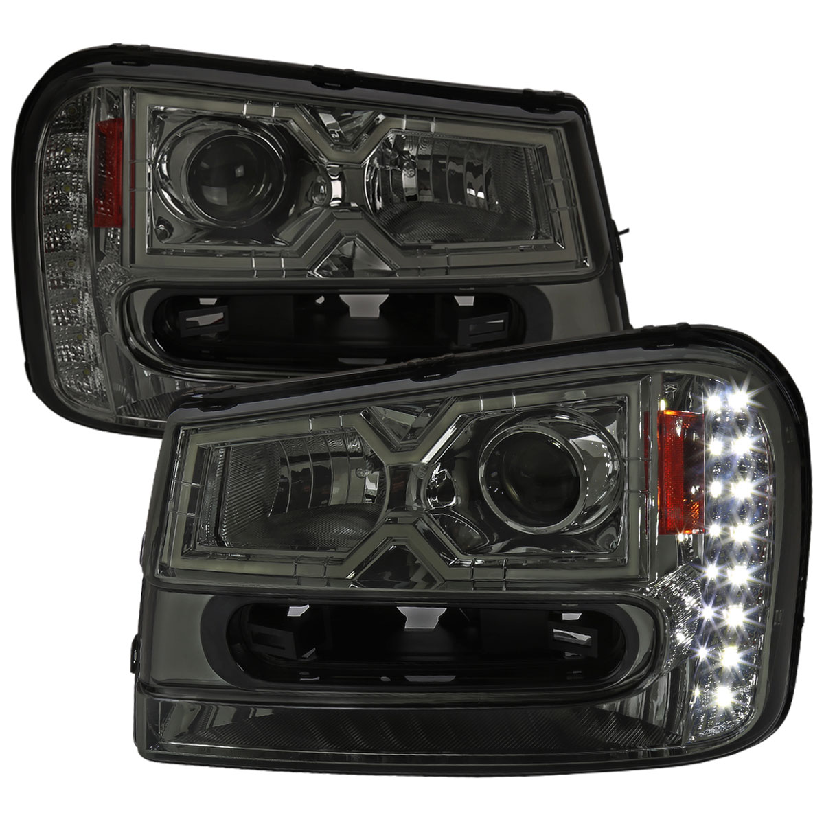 Spec-D Tuning 2lhp-tblz02g-v2-rs | SPEC-D Tuning Chevrolet Trailblazer Projector Headlights - Smoke; 2002-2009