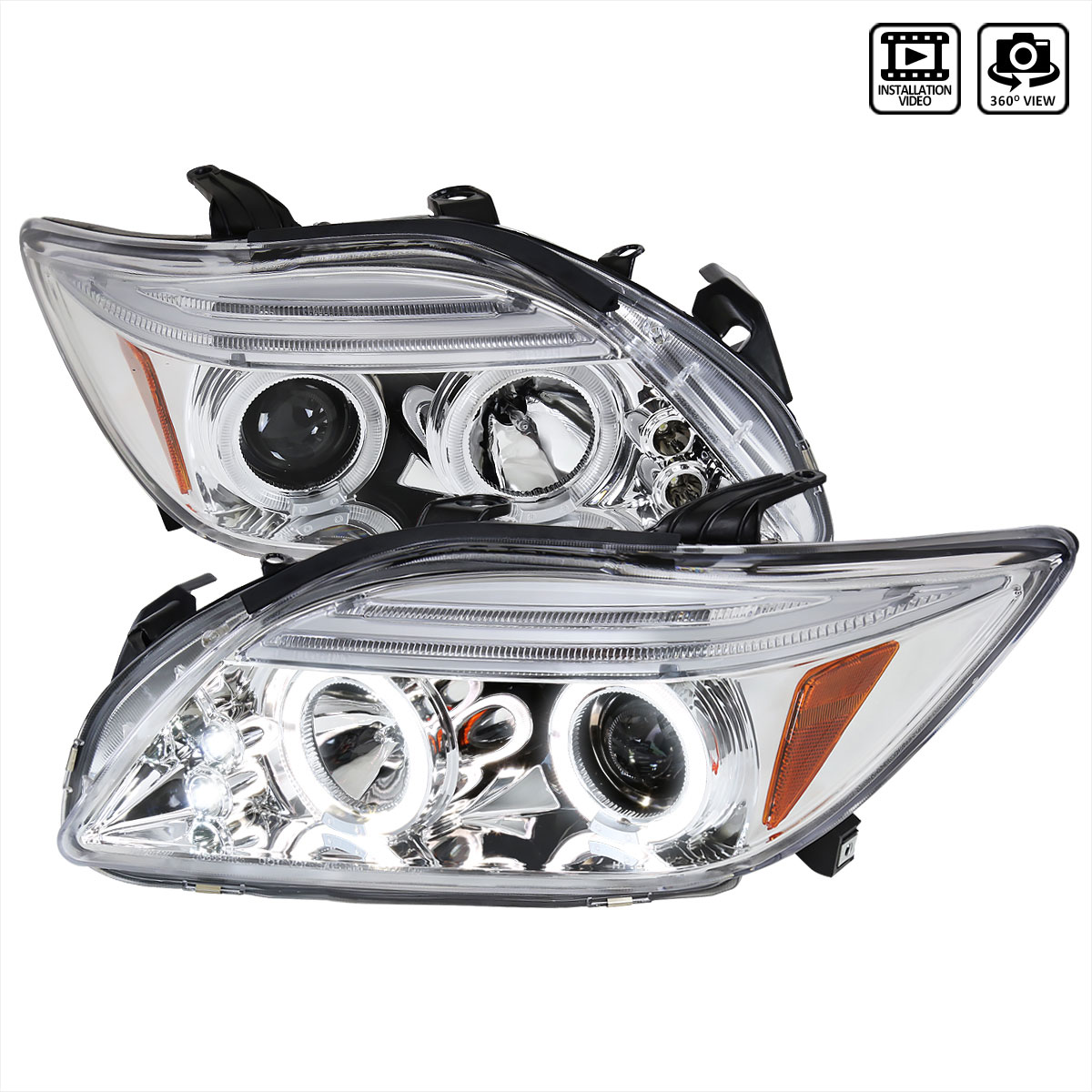 Spec-D Tuning 2LHP-TC05-TM | Spec-D Scion Tc Halo Projector Headlights; 2004-2006