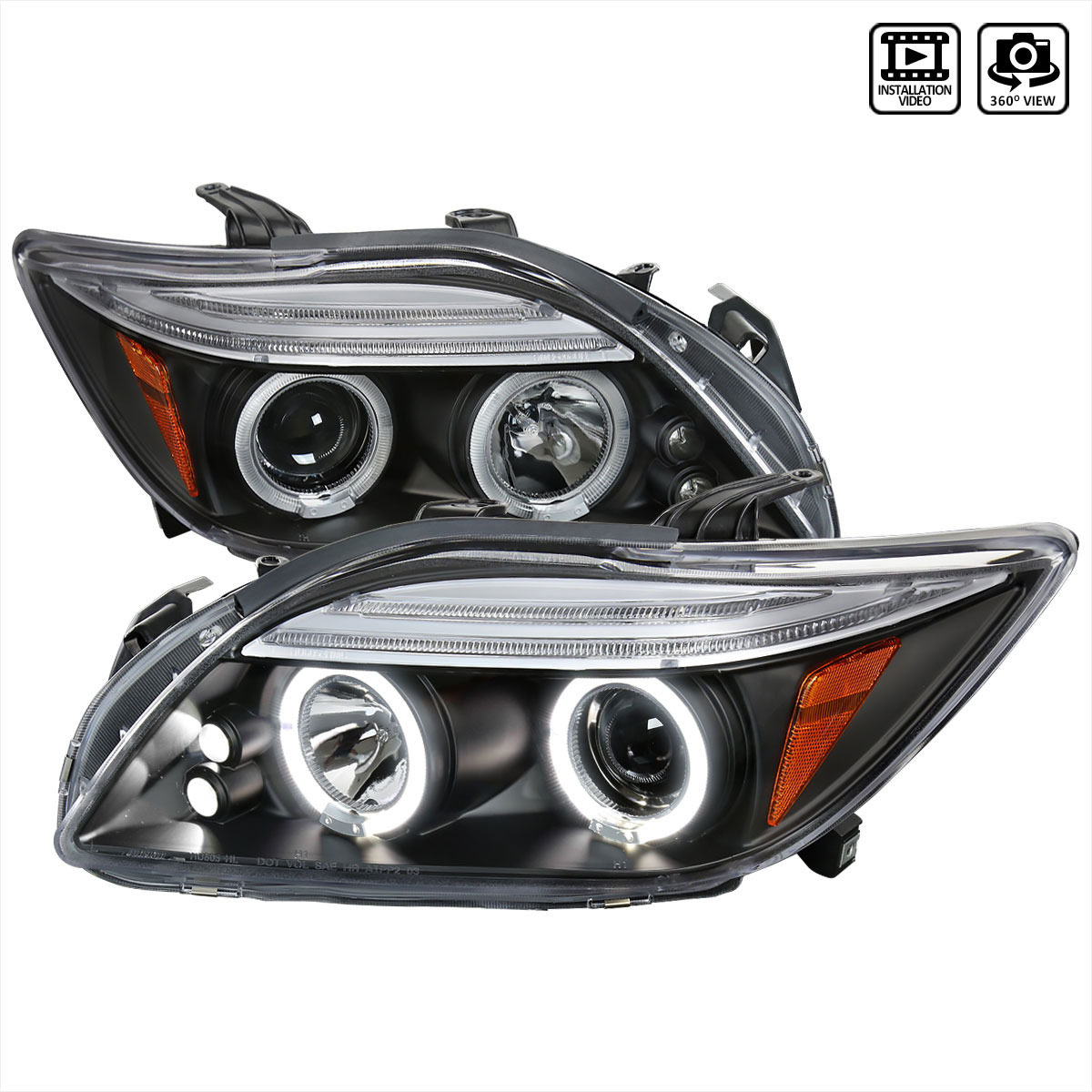 Spec-D Tuning 2LHP-TC05JM-TM | Scion Tc Halo Led Projector Black; 2005-2010