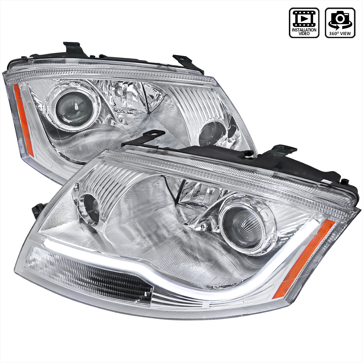 Spec-D Tuning 2LHP-TT99-RS | Audi Tt Projector Headlight Chrome Housing; 1999-2006