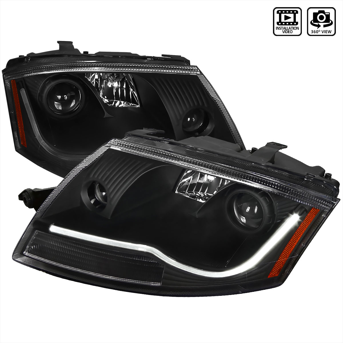 Spec-D Tuning 2LHP-TT99JM-RS | Audi Tt Projector Headlight Black Housing; 1999-1999