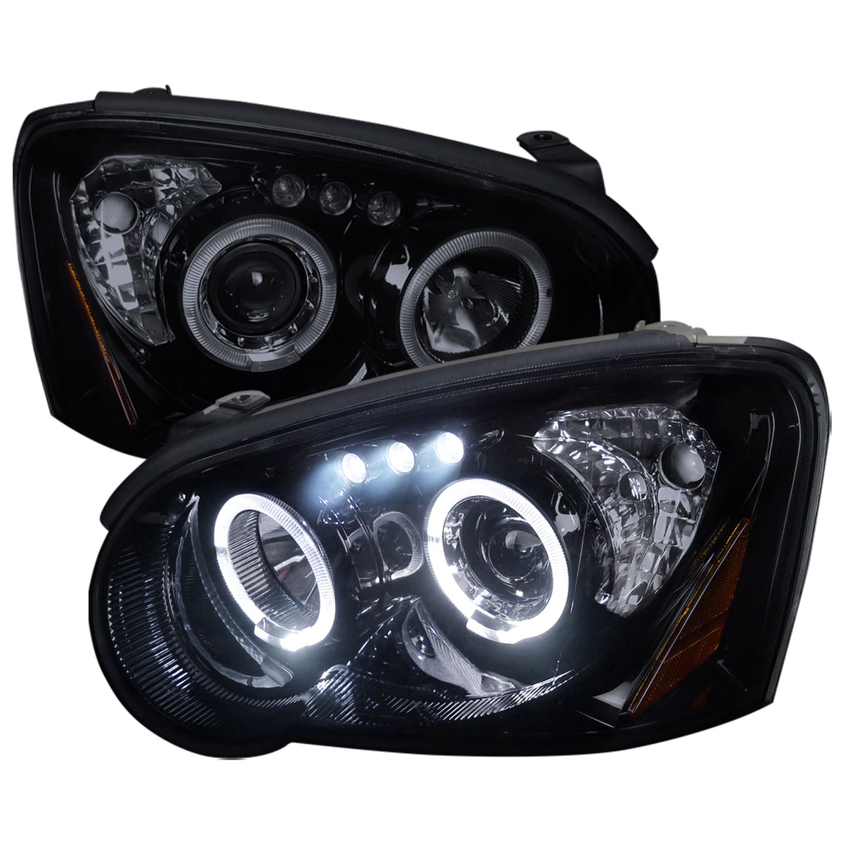 Spec-D Tuning 2LHP-WRX05G-TM | Subaru Impreza Smoked Lens Gloss Black Housing Projector Headlights; 2004-2005