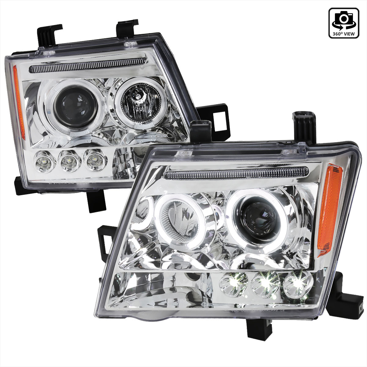 Spec-D Tuning 2LHP-XTE05-TM | Nissan Xterra Halo Led Projector Chrome; 2005-2012