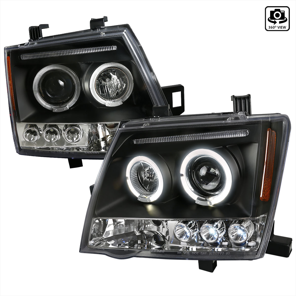 Spec-D Tuning 2LHP-XTE05JM-TM | Nissan Xterra Halo Led Projector Black; 2005-2012