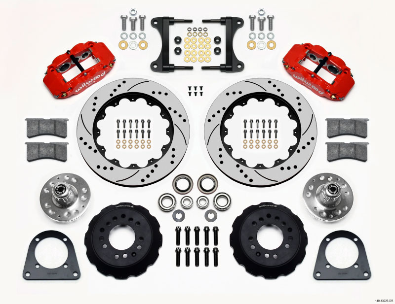 Wilwood 140-13225-dr | Narrow Superlite 6R Front Hub Kit 14.00in Drill Red TCI-IFS 71-78 (Pinto Based); 1971-1978