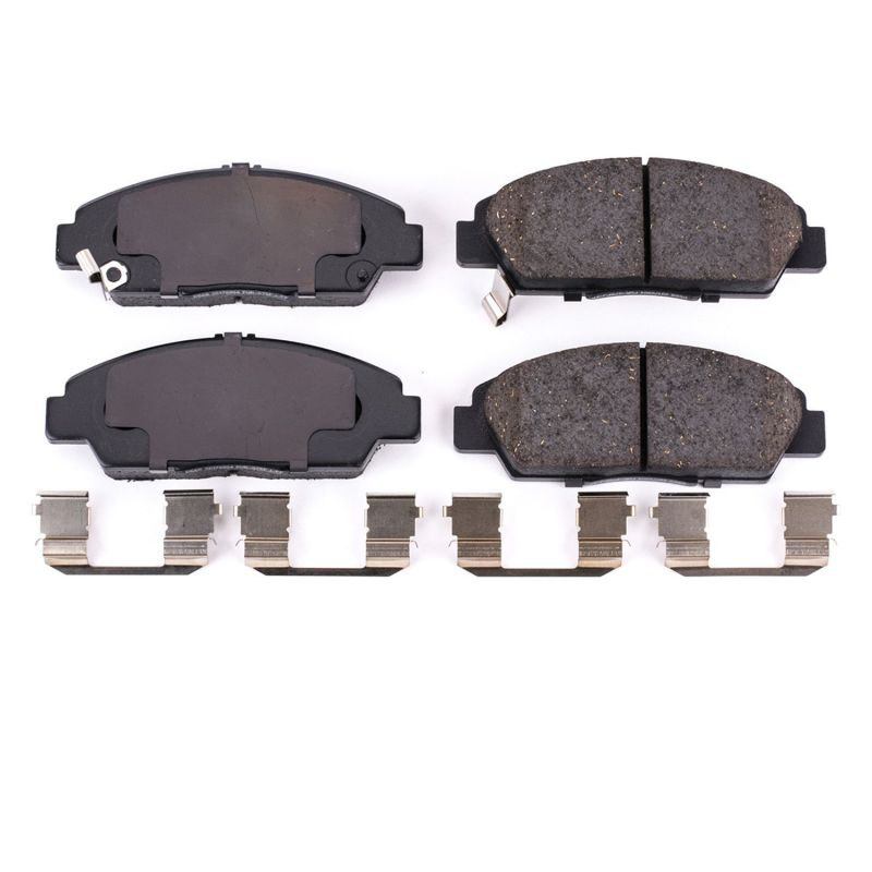 PowerStop 17568 | Power Stop 92-96 Honda Prelude Front Z17 Evolution Ceramic Brake Pads w/Hardware; 1992-1996