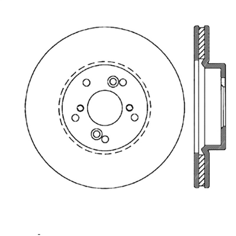 Stoptech 126.40046SL | StopTech Acura TSX Sport Slotted Brake Rotor, Front Left; 2004-2014