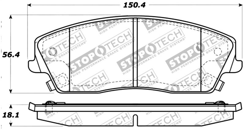 Stoptech 309.10560 | StopTech Sport Brake Pads Dodge Magnum Solid Rear Disc, Front; 2005-2008