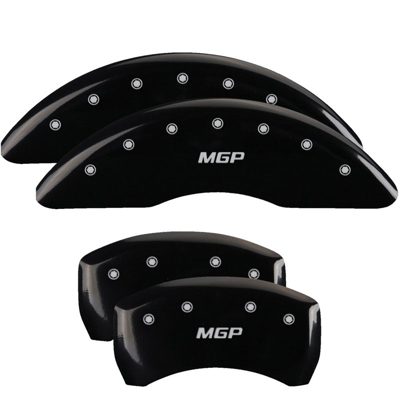 MGP 23232SMGPRD | MGP 4 Caliper Covers Engraved Front & Rear MGP Red Finish Silver Char 2015 Mercedes-Benz SL550