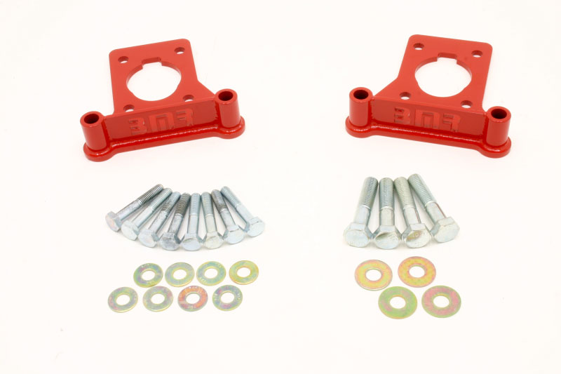 BMR Suspension BCB001R | BMR Corvette C5 Z06 Brake Conversion BRACKETS ONLY for Camaro V8 Red; 1998-2002