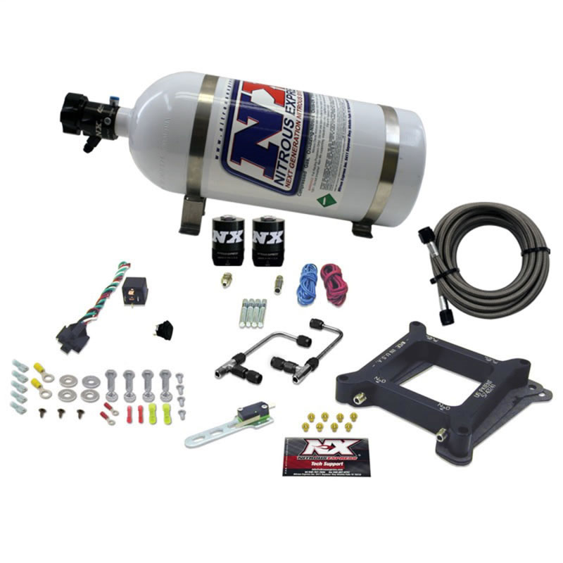 Nitrous Express 60040-10 | 4150 Gemini Stage 6 Nitrous Kit (50-300HP) w/10lb Bottle