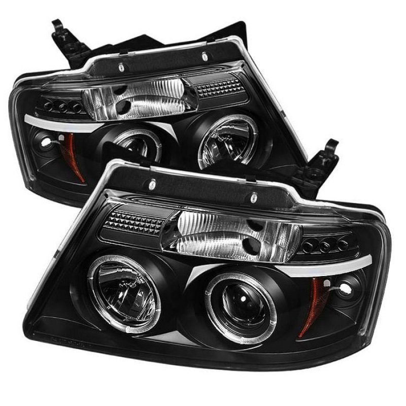 SPYDER 5010209 | Spyder Ford F150 Version 2 Halo LED ( Replaceable LEDs ) Projector Headlights - Black - (PRO-YD-FF15004-HL-G2-BK); 2004-2008