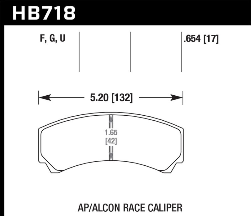 Hawk Performance hb718u.654 | Hawk AP Racing/Alcon DTC-70 Race Brake Pads