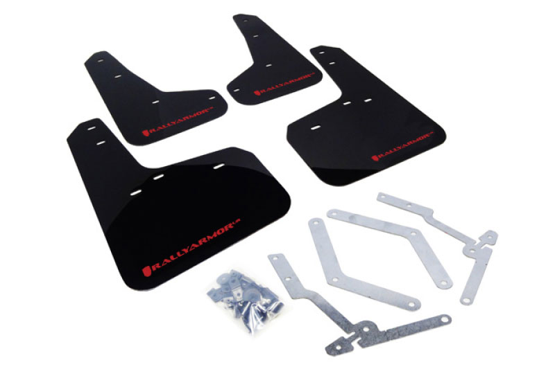 Rally Armor mf27-ur-blk/rd | 13+ Ford Focus ST Black Mud Flap w/ Red Logo; 2013-2015