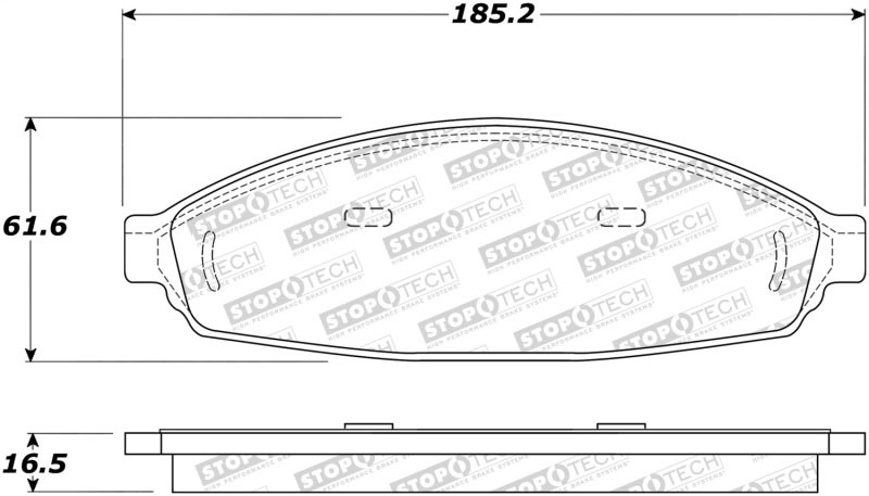 Stoptech 308.09310 | StopTech Street Brake Pads Mercury Grand Marquis Police Pkg, Front; 2011-2011