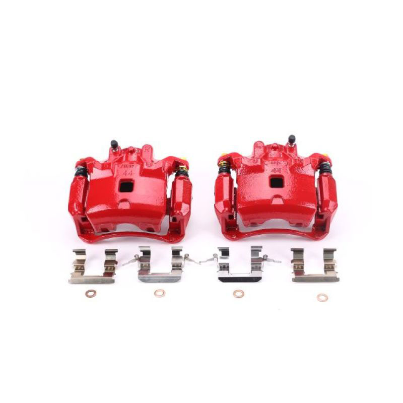 PowerStop s3306 | Power Stop 07-18 Nissan Sentra Front Red Calipers w/Brackets - Pair; 2007-2018