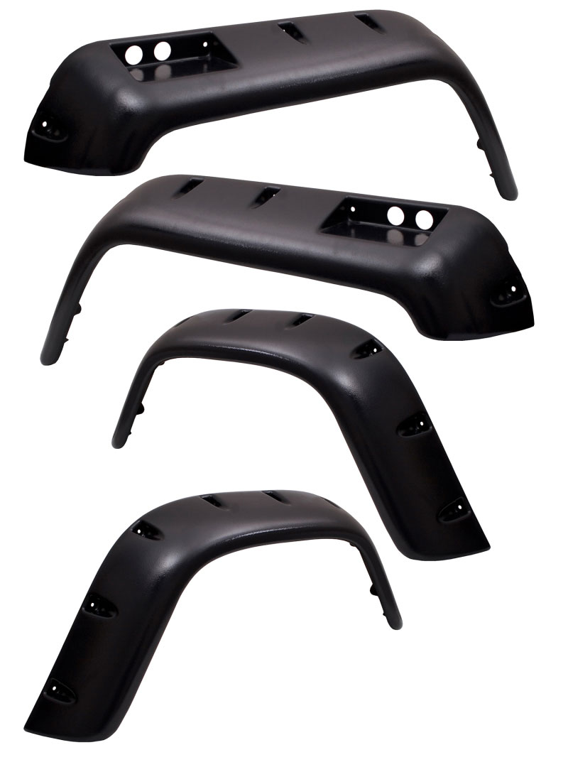 Rugged Ridge 11633.20 | 6-Pc Fender Flare Kit 4.75-In 76-86 Jeep CJ; 1976-1986